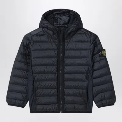Stone Island Kids' Navy Blue Hooded Jacket