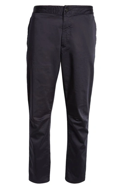 Stone Island Regular Fit Garment Dyed Stretch Cotton Chinos In Navy Blue