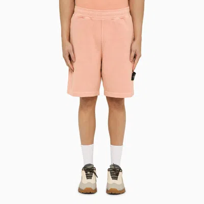 Stone Island Rust-coloured Cotton Bermuda Shorts Men In Orange