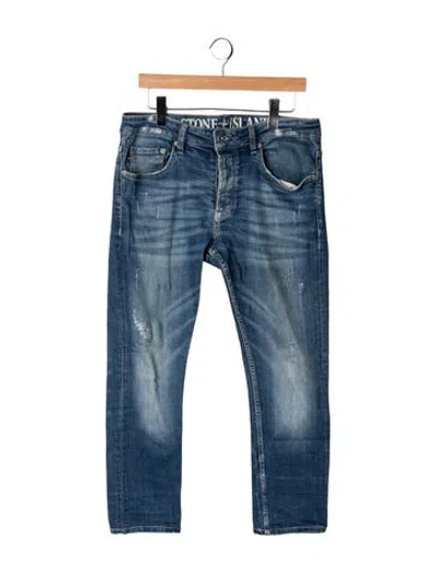 Pre-owned Stone Island Straight Leg Pants In Blue