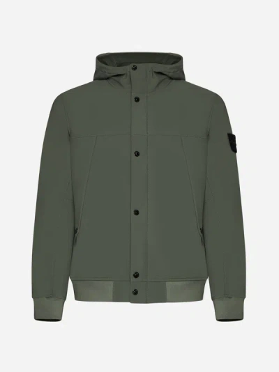 Stone Island Technical Fabric Hooded Jacket In Musk