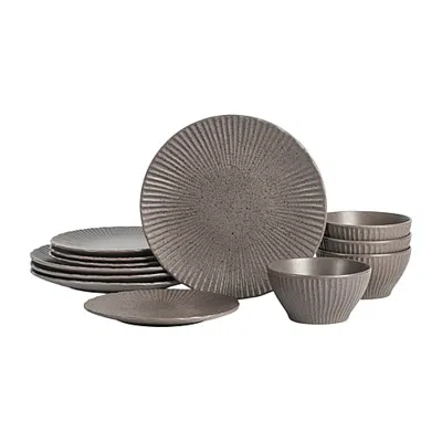 Stone Lain Arlo 12-pc. Stoneware Dinnerware Set In Brown