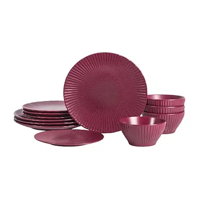 Stone Lain Arlo 12-pc. Stoneware Dinnerware Set In Red