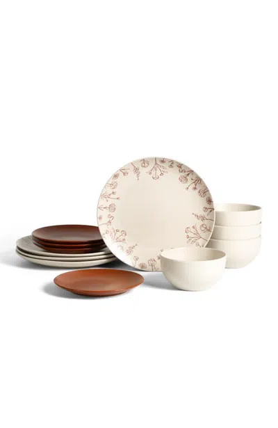 Stone Lain Camelia Stoneware 12-piece Dinnerware Set In Terracotta