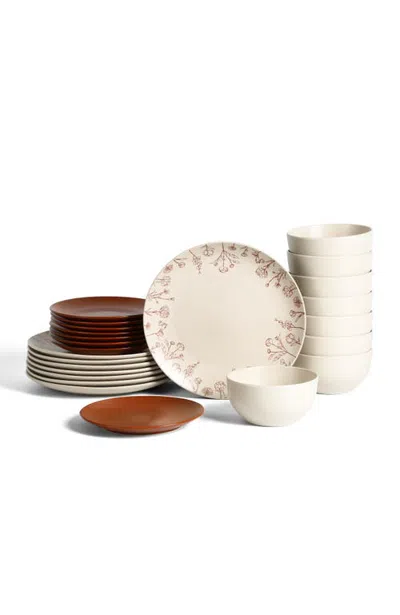 Stone Lain Camelia Stoneware 24-piece Dinnerware Set In Terracotta