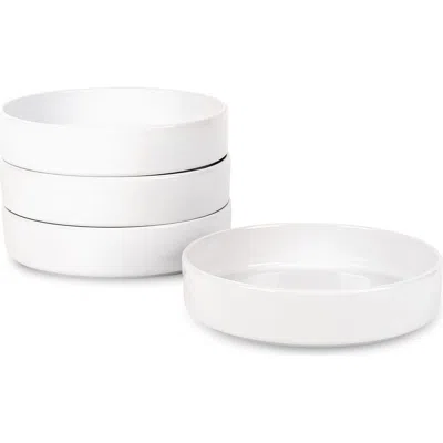 Stone Lain Celina Stoneware 4-piece Pasta Bowl Set In White