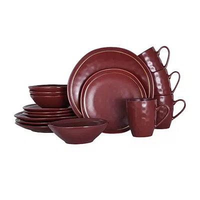 Stone Lain Clara 16-pc. Porcelain Dinnerware Set In Burgundy