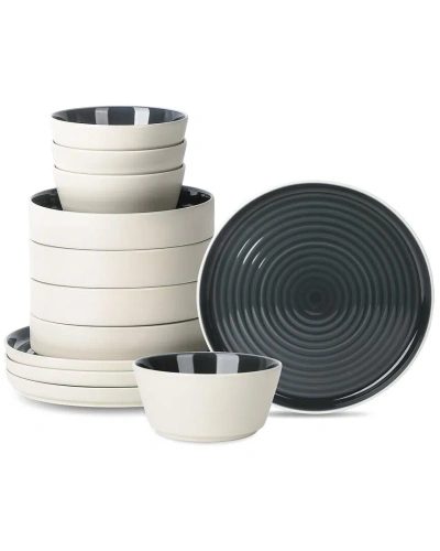Stone Lain Elica 12 Pc. Dinnerware Set, Service For 4 In Black