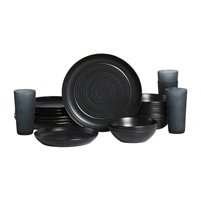 Stone Lain Elio 16-pc. Stoneware Dinnerware Set In Black