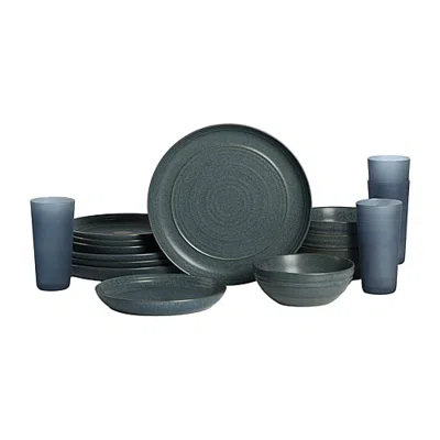 Stone Lain Elio 16-pc. Stoneware Dinnerware Set In Blue