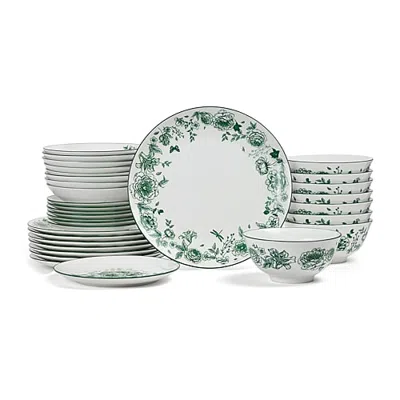 Stone Lain Esme 32-pc. Porcelain Dinnerware Set In Green