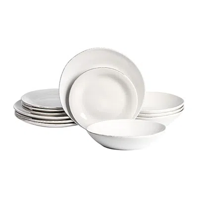 Stone Lain Essence 12-pc. Stoneware Dinnerware Set In White