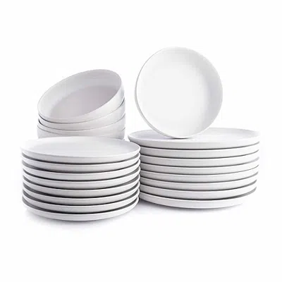 Stone Lain Macchio 24-pc. Stoneware Dinnerware Set In White