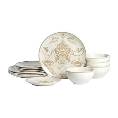 Stone Lain Opal 12-pc. Stoneware Dinnerware Set In Beige