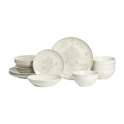 Stone Lain Opal 16-pc. Stoneware Dinnerware Set In Gray