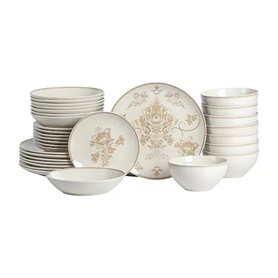 Stone Lain Opal 32-pc. Stoneware Dinnerware Set In Beige