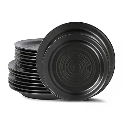 Stone Lain Orbit 12-pc. Stoneware Dinnerware Set In Black