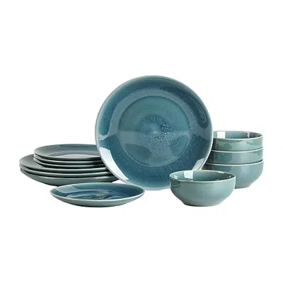 Stone Lain Riley 12-pc. Stoneware Dinnerware Set In Blue
