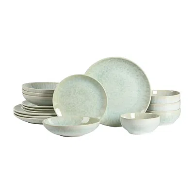 Stone Lain Riley 16-pc. Stoneware Dinnerware Set In Green