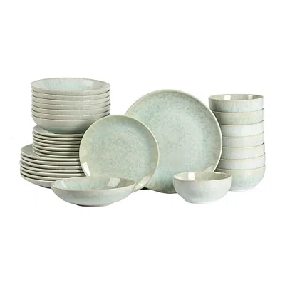 Stone Lain Riley 32-pc. Stoneware Dinnerware Set In Green