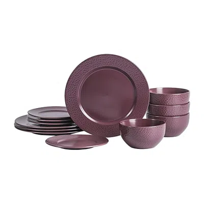 Stone Lain Topaz 12-pc. Stoneware Dinnerware Set In Red