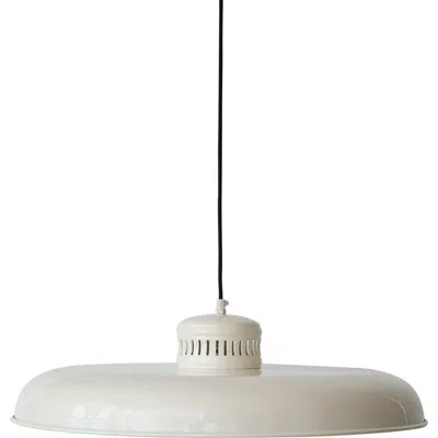 Storied Home Hanging Metal Vintage Reproduction Pendant Lamp, 6' Cord, Cream Color In White