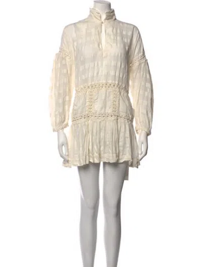 Pre-owned Story Mfg. Patterned Mini Dress In Neutrals