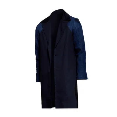 Story Wear Women's Blue Denim Long Trench Coat