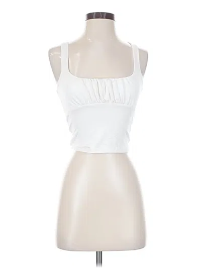 Pre-owned Stradivarius Sleeveless Top White Halter Neckline Tops