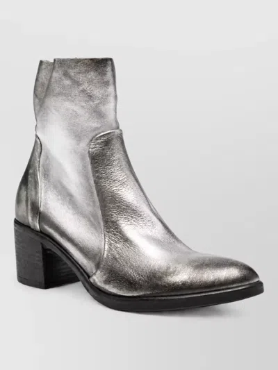 Strategia Leather Ankle Boots In Gray