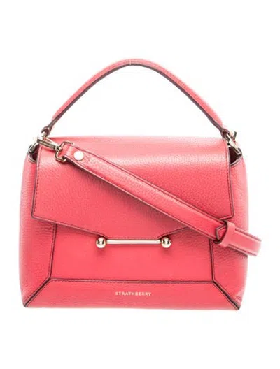 Pre-owned Strathberry Leather Top Handle Bag In Red