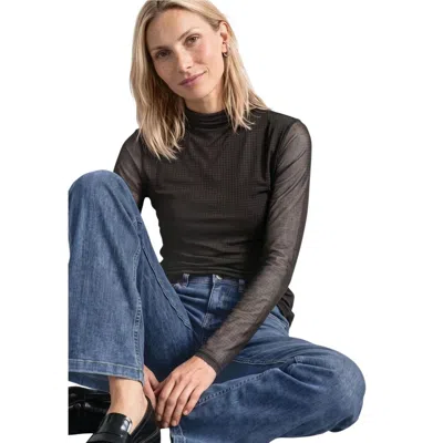 Street One Bicolor Polyester Long Sleeve T-shirt In Black