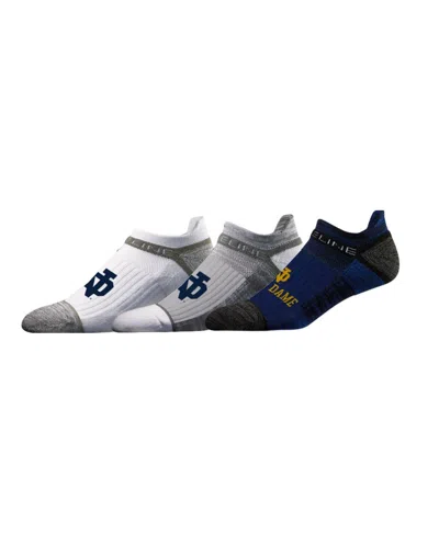 Strideline Men's And Women's 3-pack Notre Dame Fighting Irish Premium Low Ankle Socks Set In White