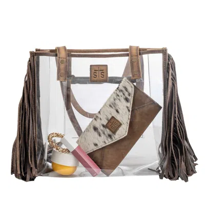 Sts Ranchwear Women's Stadium Rules Fringed Tote Bag In Clear In Multi