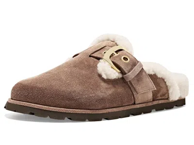Stuart Weitzman Dara Shearling Mules Women's Slippers Cigar/natural: 11 M, Leather In Brown