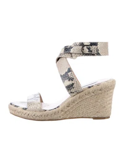 Pre-owned Stuart Weitzman Jute Animal Print Espadrilles In Blue