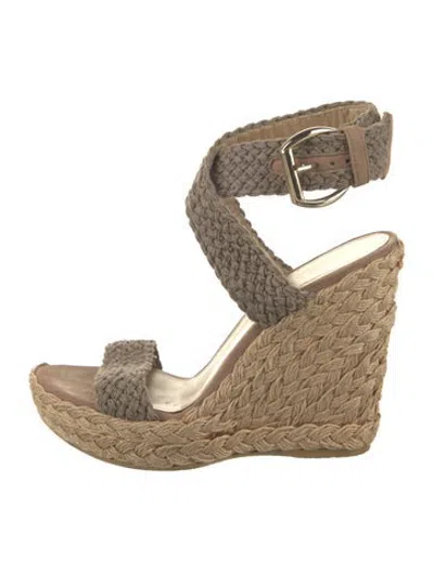 Pre-owned Stuart Weitzman Jute Espadrilles In Brown