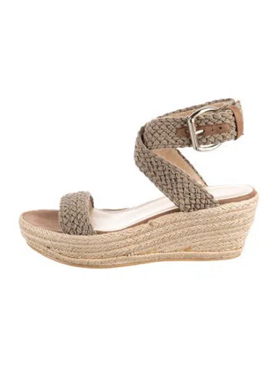 Pre-owned Stuart Weitzman Jute Espadrilles In Grey