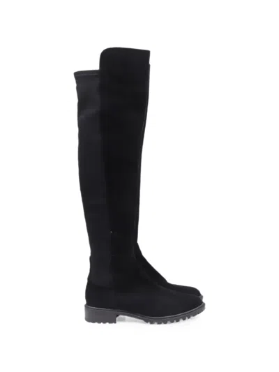 Pre-owned Stuart Weitzman Knee-high Suede Boots In Black