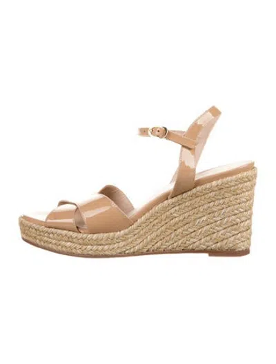 Pre-owned Stuart Weitzman Patent Leather Espadrilles In Neutrals