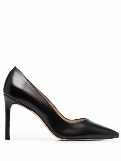 Stuart Weitzman Pointed Leather Pumps In Schwarz