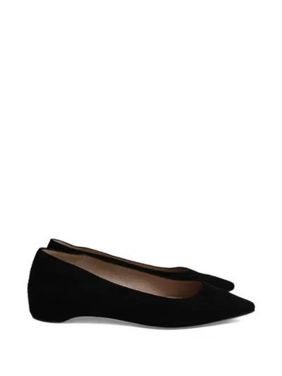 Pre-owned Stuart Weitzman Pointed-toe Ballet Flats In Black