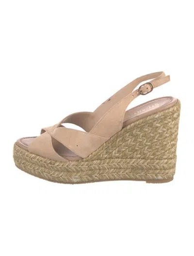Pre-owned Stuart Weitzman Suede Espadrilles In Neutrals