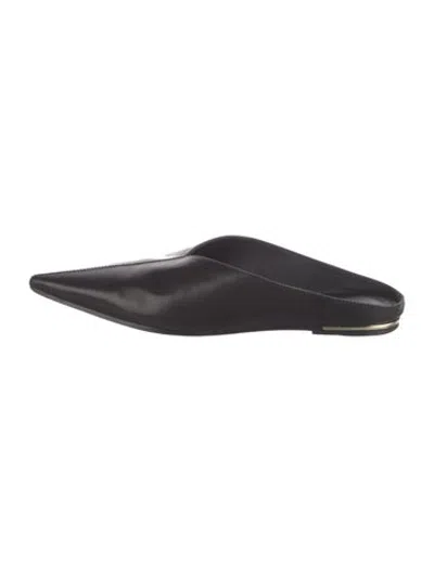 Pre-owned Studio Amelia Leather Mules In Black