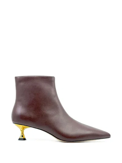 Studio Amelia Palmela Pointed-toe Ankle Boots In Brown