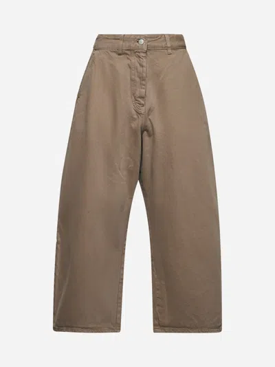 Studio Nicholson Beige Denim Wide And Cropped Chalco Jeans