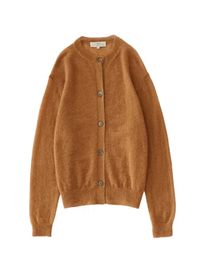 Studio Nicholson Callen Crew-neck Cardigan In Brown