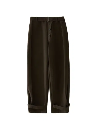 Studio Nicholson Faron Belted Trousers In Brown