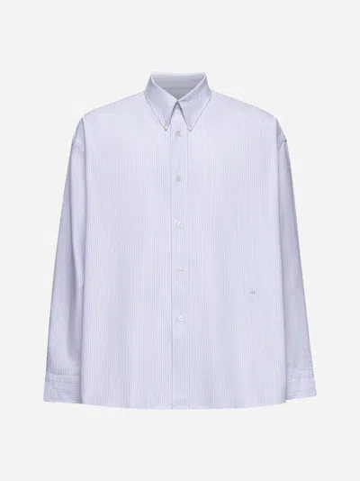 Studio Nicholson Lilac Striped Cotton Ruskin Shirt