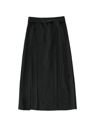Studio Nicholson Mile Pleated Maxi Skirt In Black